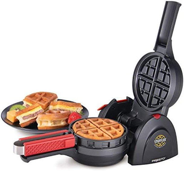 Presto 03512 Stuffler Stuffed Waffle Maker Belgian Large Black