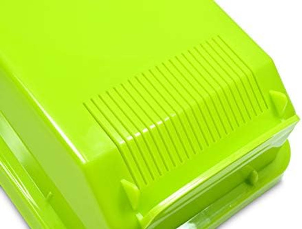 Seki Japan Box Cheese Grater with Container 18/8 Stainless Steel Blade for Cheese Vegetables and Bread Green&White