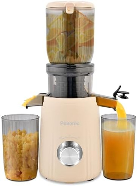 Pukomc Juicer Machines Cold Press Juicer with 4.1'' Large Feed,Slow Masticating Machines Chute Fit Whole Vegetable And Fruit,High Juice Yield Juicer Easy to Clean Pukomc Juicer Machines Cold Press Juicer with 4.1'' Large Feed,Slow Masticating Machines Chute Fit Whole Vegetable And Fruit,High Juice Yield Juicer Easy to Clean