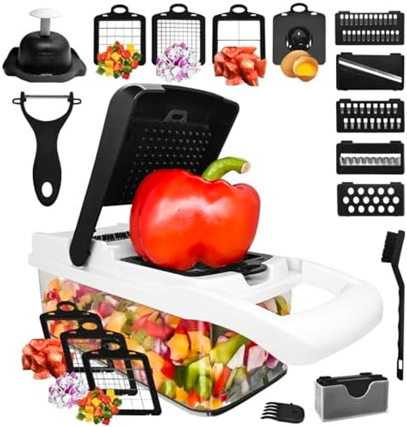 Vegetable Chopper With Container d Multi 16-in-1 Mandoline Slicer and Cheese Grater 8 Blades Veggie Chopper Fruit Cutter Onion Slicer Veggie Dicer Salad Chopper Premium Home Appliances Vegetable Chopper With Container d Multi 16-in-1 Mandoline Slicer and Cheese Grater 8 Blades Veggie Chopper Fruit Cutter Onion Slicer Veggie Dicer Salad Chopper Premium Home Appliances