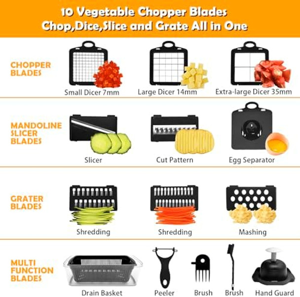 Vegetable Chopper With Container d Multi 16-in-1 Mandoline Slicer and Cheese Grater 8 Blades Veggie Chopper Fruit Cutter Onion Slicer Veggie Dicer Salad Chopper Premium Home Appliances Vegetable Chopper With Container d Multi 16-in-1 Mandoline Slicer and Cheese Grater 8 Blades Veggie Chopper Fruit Cutter Onion Slicer Veggie Dicer Salad Chopper Premium Home Appliances