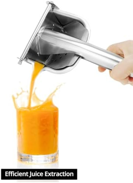 QWORK 304 Stainless Steel Citrus Juicer - Sleek Manual Juice Extractor Juicer Squeezer for Oranges Lemons Grapes Heavy Duty Manual Juicer Orange Juice Squeezer for Kitchen Enthusiasts QWORK 304 Stainless Steel Citrus Juicer - Sleek Manual Juice Extractor Juicer Squeezer for Oranges Lemons Grapes Heavy Duty Manual Juicer Orange Juice Squeezer for Kitchen Enthusiasts