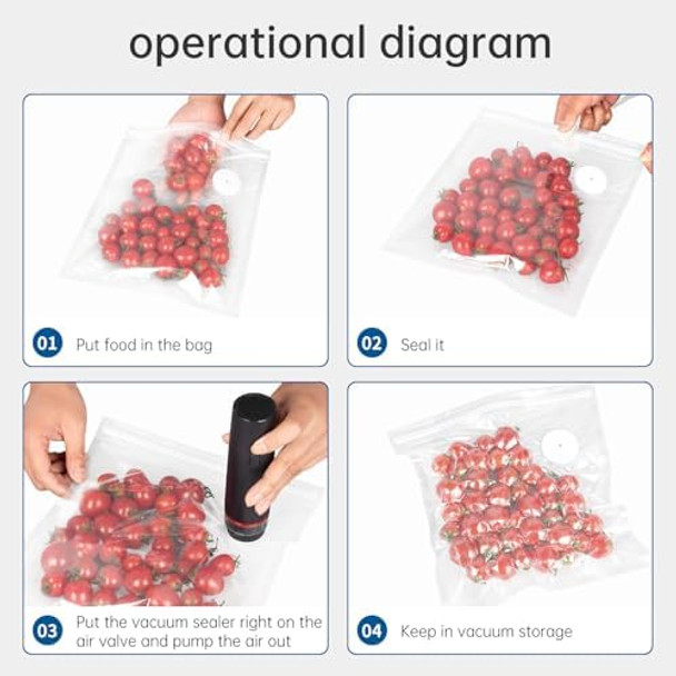 Handheld Vacuum Sealer - Portable Rechargeable Food Preserver for Home and On-The-Go Simple One-Touch Operation Prolongs Food Freshness