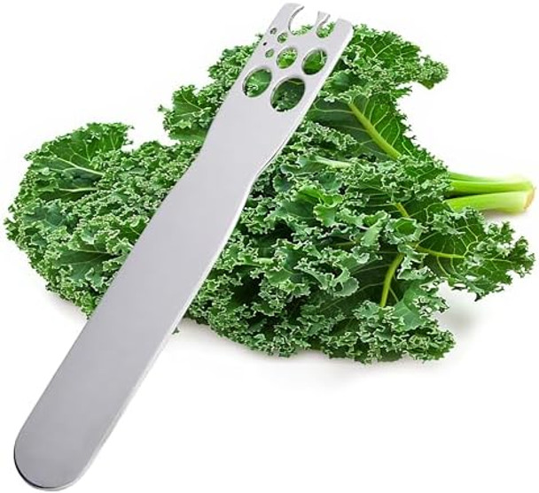 Herb Stripping Tool - Greens and Herb Stripper Steel Herb Leaf Zip Tool for Kale Chard Collard Greens Thyme and Rosemary