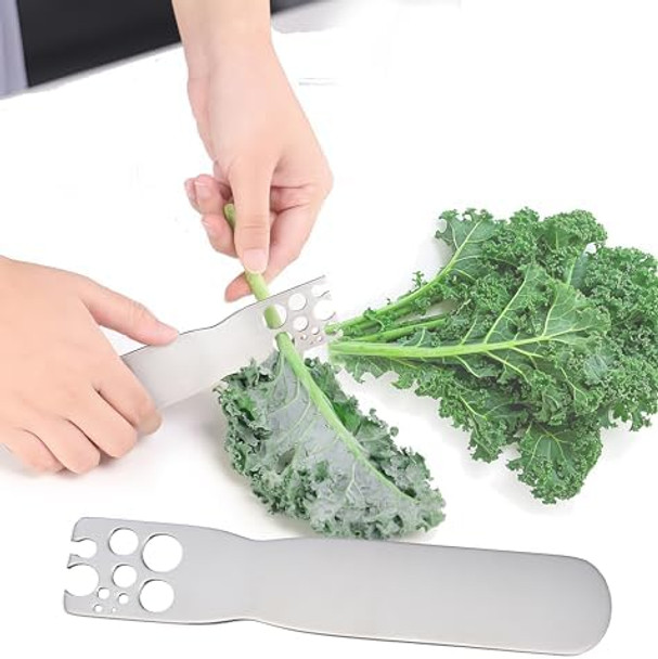Herb Stripping Tool - Greens and Herb Stripper Steel Herb Leaf Zip Tool for Kale Chard Collard Greens Thyme and Rosemary