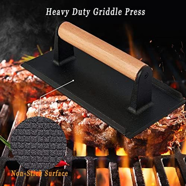 7 Piece Griddle Breakfast Kit for Blackstone Griddle Accessories Set - Included Pancake Batter Dispenser Bacon Press Egg Rings Basting Brush