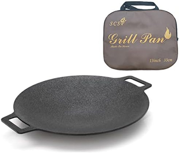 Korean BBQ Grill IH Induction Circular size 13 inches [Made In Korea] Non-stick Grill/Natural Material 6 Layer Coating/[Bag included] Can be used for both home and outdoor stoves
