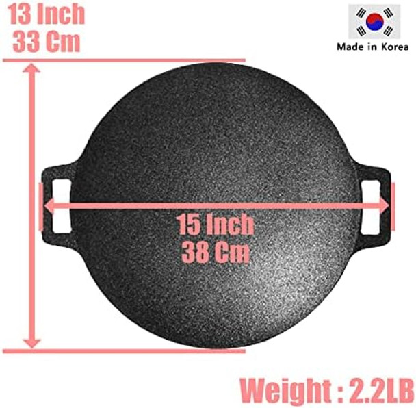 Korean BBQ Grill IH Induction Circular size 13 inches [Made In Korea] Non-stick Grill/Natural Material 6 Layer Coating/[Bag included] Can be used for both home and outdoor stoves