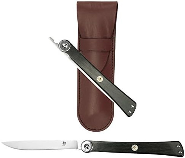Shun Higo-No Kami Personal Steak Knife 3.5” Handcrafted Japanese Knife VG10 Stainless Steel Blade Pakkawood Handle