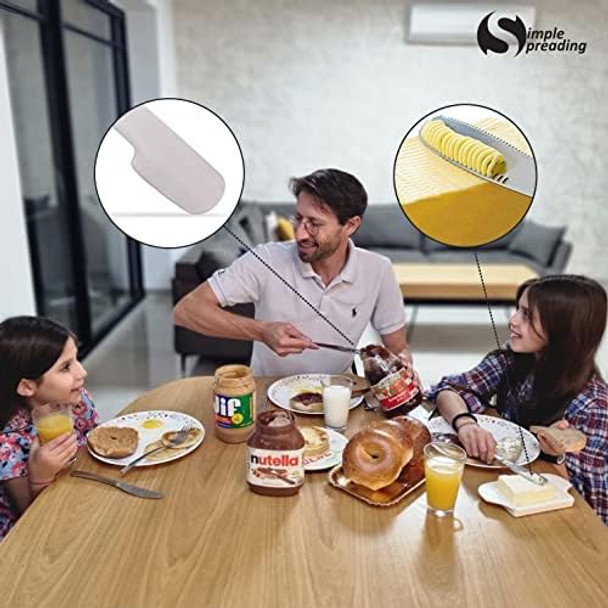 Simple preading Stainless Steel Spreader Knife: Spatula for Peanut Butter Jelly Chocolate Strawberry Jam. 11.5" Multifunction Stir & Scrape BIG Jar