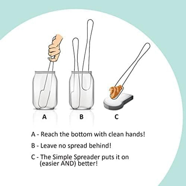 Simple preading Stainless Steel Spreader Knife: Spatula for Peanut Butter Jelly Chocolate Strawberry Jam. 11.5" Multifunction Stir & Scrape BIG Jar