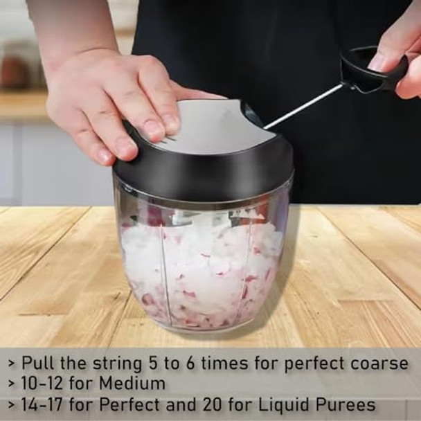 Mini Pull String Chopper Manual Food Processor BPA Veggie Chopper 650ml Capacity - Essential Kitchen Gadgets Mini Pull String Chopper Manual Food Processor BPA Veggie Chopper 650ml Capacity - Essential Kitchen Gadgets