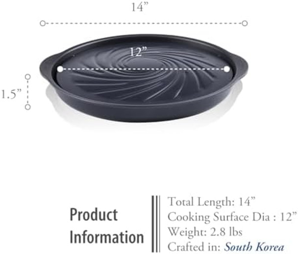 TECHEF - TRUE GRILL PAN - Stovetop Nonstick Indoor/Outdoor Smokeless BBQ Grill Set including a Grill Plate and Alumium Drip Tray