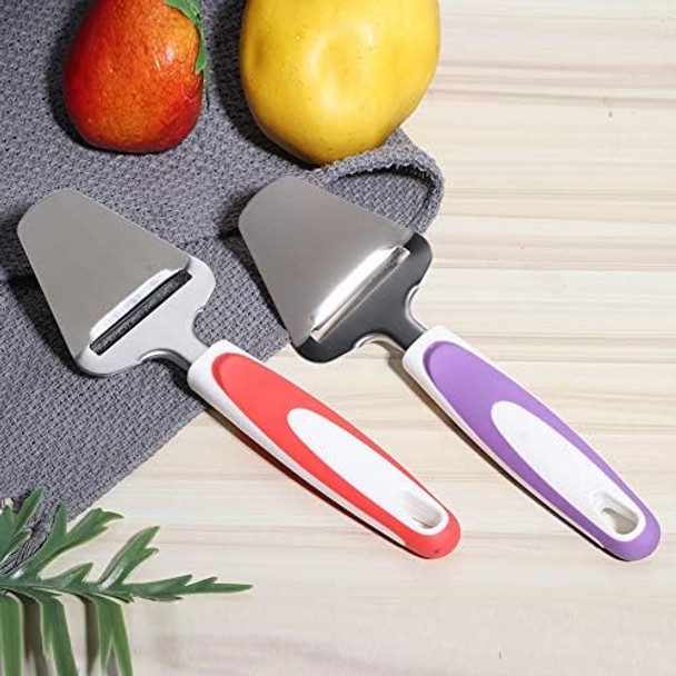 TOPINCN Cheese Spatula Multifunction Stainless Steel Cheese Slicers Kitchen Utensils 2Pcs Orange+ 163g / 5.7oz Weight
