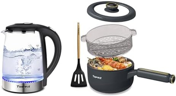 TOPWIT Electric Kettle & Electric Cooker with Steamer