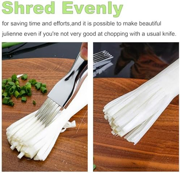 Scallion Cutter Shred Knife with Stainless Steel Blade Green Onion CutternSlicer Garlic Shredder Vegetable Chopper Tool for Home Kitchen Restaurant Hotel small Silver A-122 Scallion Cutter Shred Knife with Stainless Steel Blade Green Onion CutternSlicer Garlic Shredder Vegetable Chopper Tool for Home Kitchen Restaurant Hotel small Silver A-122