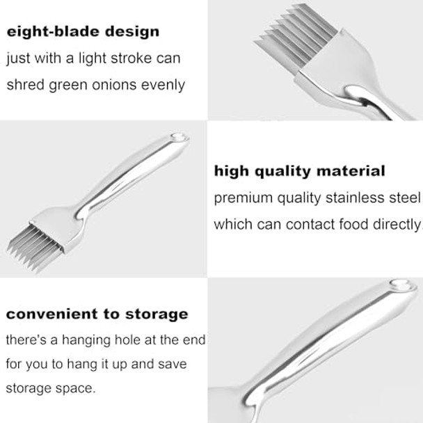 Scallion Cutter Shred Knife with Stainless Steel Blade Green Onion CutternSlicer Garlic Shredder Vegetable Chopper Tool for Home Kitchen Restaurant Hotel small Silver A-122 Scallion Cutter Shred Knife with Stainless Steel Blade Green Onion CutternSlicer Garlic Shredder Vegetable Chopper Tool for Home Kitchen Restaurant Hotel small Silver A-122