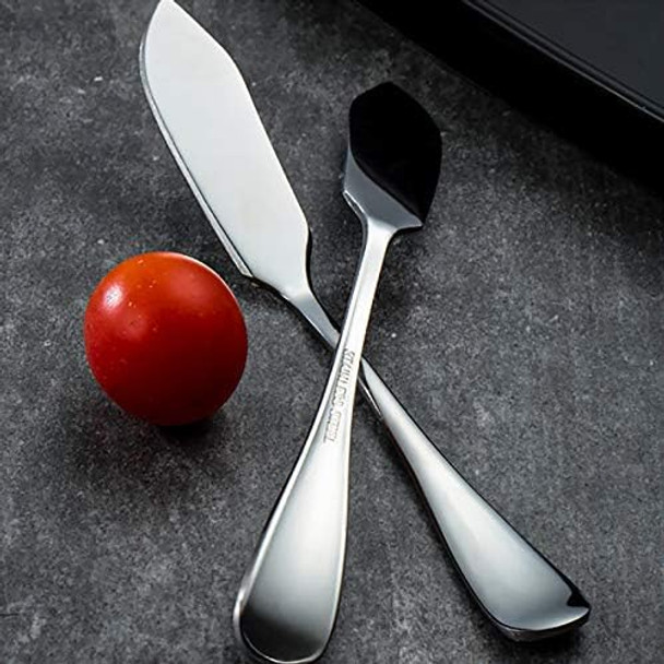 VANRA Cheese Spreader Knife Set 4-Piece Stainless Steel Butter Knife Small Sandwich Condiment Jam Bread Cream Canape Knives Spatula 6.5-inch