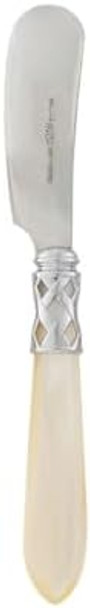 Vietri Aladdin Brilliant Ivory Small Spreader 5.25" 18/10 Stainless Steel Cheese Spread Knife