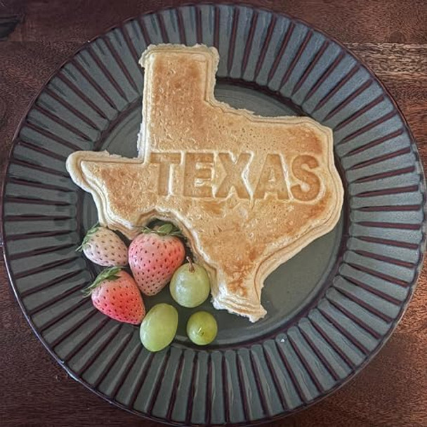 VOS Texas Waffle Maker – State Shape Design Non-Stick Waffle Iron Easy-to-Clean Plates Compact Breakfast Appliance Texas-Themed Waffle Maker for Fans Ideal for Foodies & Breakfast Lovers