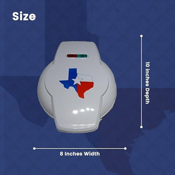 VOS Texas Waffle Maker – State Shape Design Non-Stick Waffle Iron Easy-to-Clean Plates Compact Breakfast Appliance Texas-Themed Waffle Maker for Fans Ideal for Foodies & Breakfast Lovers