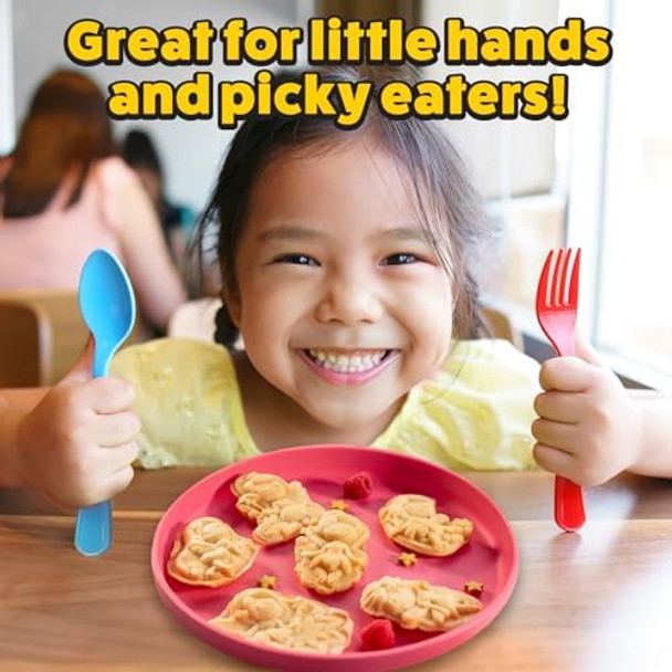 Fairy Friends Mini Waffle Maker- Creates 7 Different Fairy Shaped Waffles or Pancakes in Minutes- A Fun & Cool Magical Breakfast for Kids Adults- Electric Non-Stick Waffler Iron Fairies Princess
