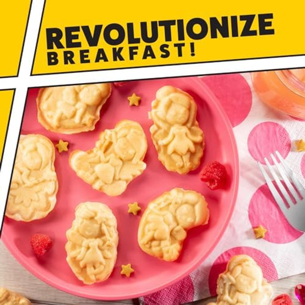 Fairy Friends Mini Waffle Maker- Creates 7 Different Fairy Shaped Waffles or Pancakes in Minutes- A Fun & Cool Magical Breakfast for Kids Adults- Electric Non-Stick Waffler Iron Fairies Princess