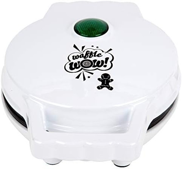 Gingerbread Man Mini Waffle Maker - Make this Christmas Special for Kids with Cute 4 Inch Waffler Iron Electric Non Stick Breakfast Appliance for Xmas Holiday Season Fun or Dessert for Parties