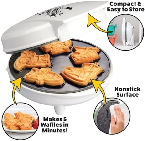 Dungeon Heroes Electric Mini Waffle Maker- Eat Wizards Fighters Clerics for Breakfast- Novelty Pancakes in Minutes Non-Stick Fantasy Dragon Fun for Tabletop Gamers and Great Waffler Idea