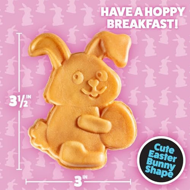 Easter Bunny Mini Waffle Maker - Make Holiday Breakfast Special for Kids & Adults w Cute Bunny Waffles or Pancakes- Individual 4 Inch Waffler Iron Fun Easter Basket Stuffer or Egg Hunt Surprise