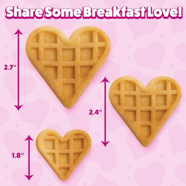 Mini Hearts Waffle Maker- Make 9 Heart Shaped Waffles or Pancakes for Special Breakfast Love w Electric Nonstick Iron- Unique Treat for Kids Adults- Waffler Griddle Includes Recipe Guide- for Her