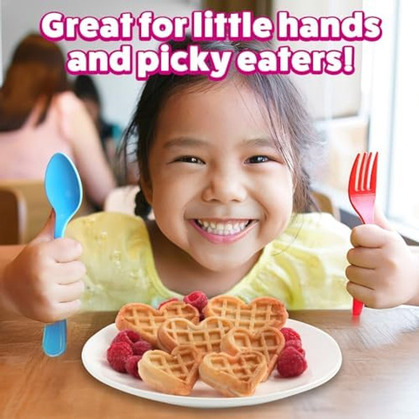 Mini Hearts Waffle Maker- Make 9 Heart Shaped Waffles or Pancakes for Special Breakfast Love w Electric Nonstick Iron- Unique Treat for Kids Adults- Waffler Griddle Includes Recipe Guide- for Her