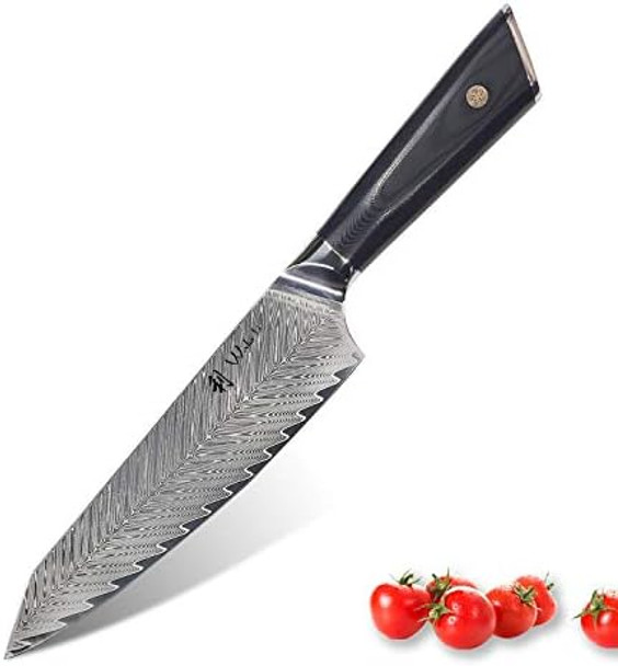 Wakoli Kiritsuke Chef Knife 8-Inch Blade Damascus Knife Made From 67 Layers Of Damascus Steel With Vg10 Core Ergonomic Kitchen Knives With G10 Handle For All Tasks In Box (Feza) Wakoli Kiritsuke Chef Knife 8-Inch Blade Damascus Knife Made From 67 Layers Of Damascus Steel With Vg10 Core Ergonomic Kitchen Knives With G10 Handle For All Tasks In Box (Feza)
