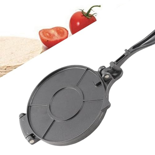 Tortilla Press Manual Maker Tortilladora Press Roti Taco Corn Cake Maker Pizza Pie Patty Aluminum Alloy Heavy Duty Making Tool (16cm Black)