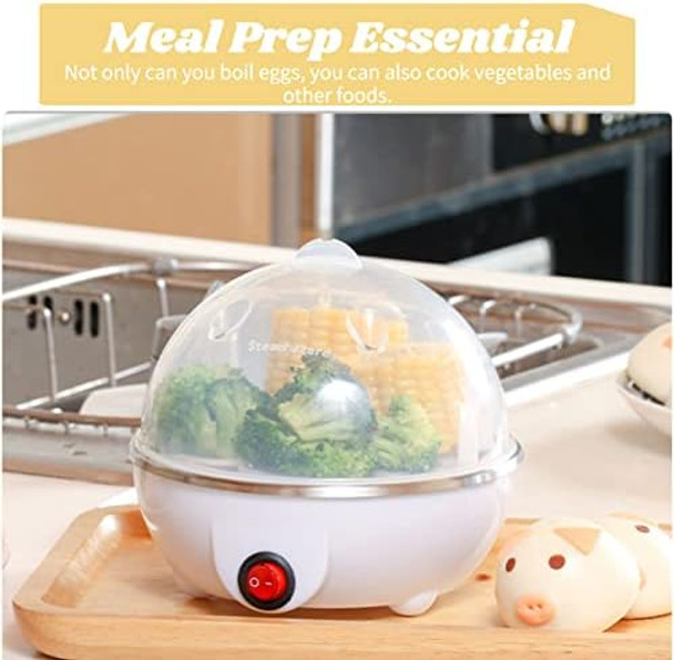 Electric Egg Cooker Boiler Rapid Poacher 350W Multifunctional Food Vegetable Steamer Hard Medium Soft Boiled Eggs Commercial Chefs Choice Egg Food Steamer(#1)