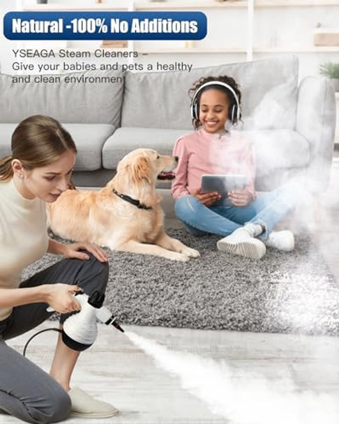 Steam Cleaner for Home Multi-Surface Natural Steamer for Cleaning with Safety Lock and 11pcs Accessories Handheld Steam Cleaner for Windows Sofa Carpet Tile Kitchen Hood and Car (White) Steam Cleaner for Home Multi-Surface Natural Steamer for Cleaning with Safety Lock and 11pcs Accessories Handheld Steam Cleaner for Windows Sofa Carpet Tile Kitchen Hood and Car (White)