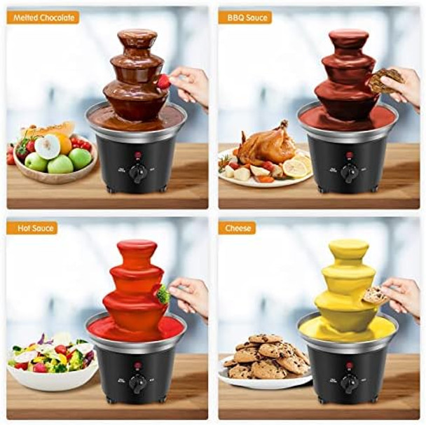 Chocolate Fountain Machine Plastic Chocolate Melt Dipping Machine Warmer 3 Tier Tower Cheese Fountain Mini Melting BPA 1.2 Pound for Wedding for Birthday Party
