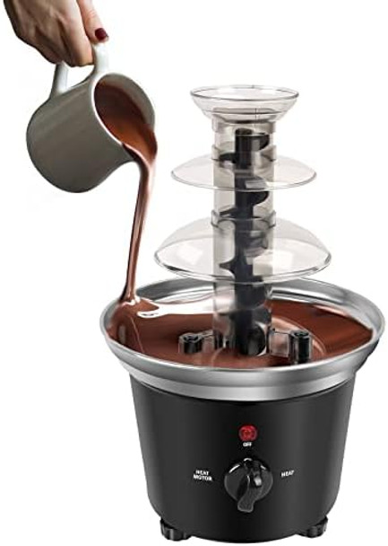 Chocolate Fountain Machine Plastic Chocolate Melt Dipping Machine Warmer 3 Tier Tower Cheese Fountain Mini Melting BPA 1.2 Pound for Wedding for Birthday Party