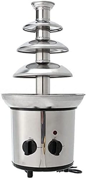 Chocolate Fountain Machine Electric Chocolate Fondue Fountain Machine Stainless Steel 4-Pound Capacity for Chocolate Candy Butter Cheese (4-Tier)
