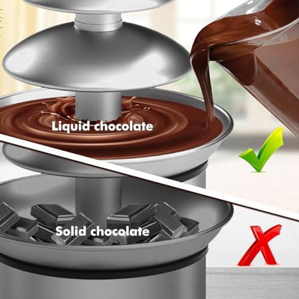Chocolate Fountain Machine Electric Chocolate Fondue Fountain Machine Stainless Steel 4-Pound Capacity for Chocolate Candy Butter Cheese (4-Tier)