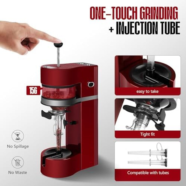 Electric Herb Grinder 1800mah Battery Powered 500g Large Capacity with Storage Box Red