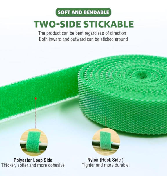 Plant Ties Velcro Reusable, Adjustable, Gentle Plants Supports for Effective Growing