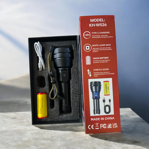 Kezu Aluminum Alloy Strong Light Flashlight , Battery Indicator , Lotus Broken Window Head ( KH - W526 )