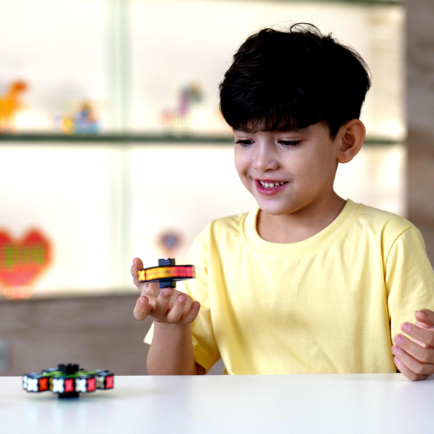 TOSY Magnet Fidget Spinner Glow - 16 Blocks, 3 in 1 Toy: Transformable Fidget Spinner, Infinity Cube, 2x2 Puzzle Cube, Glow STEM/STEAM Magnet Tiles Birthday Gift for Kids/Boys/Girls/Adults