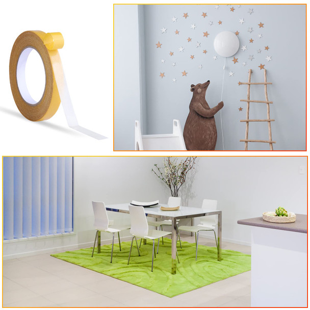 3 Roll Double Sided Tape Heavy Duty, 10mmx20m Transparent Double Sided Tape Strong Double Sided Adhesive Tape Strong Sticky Double Sided Adhesive Tap for Walls, Easy Use