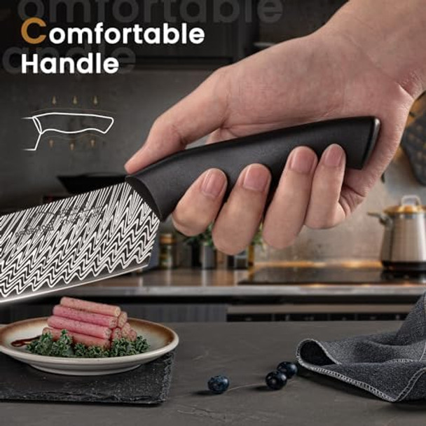 Knife Set 15 Pieces Kitchen Knife Set With Built In Knife Sharpener Block