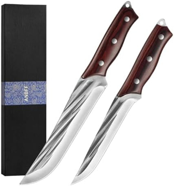 Chef Knife And Boning Knife Set Sharp High Carbon Stainless Steel Kitchen Knives With Ergonomic Handle - Professional Quality Sturdy And Versatile - For Slicing Carving And Deboning Chef Knife And Boning Knife Set Sharp High Carbon Stainless Steel Kitchen Knives With Ergonomic Handle - Professional Quality Sturdy And Versatile - For Slicing Carving And Deboning