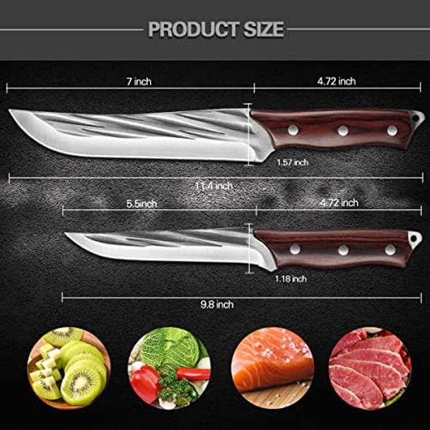 Chef Knife And Boning Knife Set Sharp High Carbon Stainless Steel Kitchen Knives With Ergonomic Handle - Professional Quality Sturdy And Versatile - For Slicing Carving And Deboning Chef Knife And Boning Knife Set Sharp High Carbon Stainless Steel Kitchen Knives With Ergonomic Handle - Professional Quality Sturdy And Versatile - For Slicing Carving And Deboning