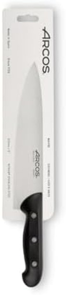 Arcos Chef Knife 8 Inch Stainless Steel. Multi-Use Professional Cooking Knife For Cutting Meat And Vegetables. Ergonomic Polyoxymethylene Handle And 215Mm Blade. Series Maitre. Color Black