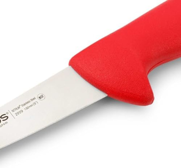 Arcos Series 2900 - Butcher Knife Steak Knife - 5" Nitrum Stainless Steel Blade - Red Polypropylene Handle - Color Identification System - Silver - 7'' Size For Heavy Use - Series 2900 - Color Red. Arcos Series 2900 - Butcher Knife Steak Knife - 5" Nitrum Stainless Steel Blade - Red Polypropylene Handle - Color Identification System - Silver - 7'' Size For Heavy Use - Series 2900 - Color Red.